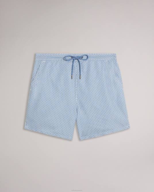 Ted Baker hombres 2ZFP1315 ropa shorts de baño popov con estampado geométrico azul oscuro