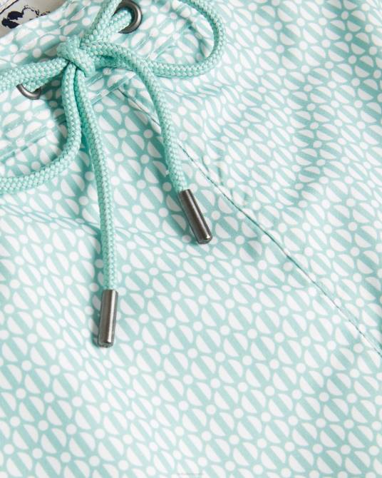 Ted Baker hombres 2ZFP1414 ropa shorts de baño popov con estampado geométrico menta