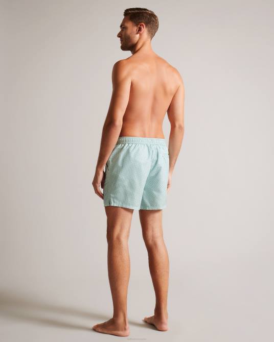 Ted Baker hombres 2ZFP1414 ropa shorts de baño popov con estampado geométrico menta
