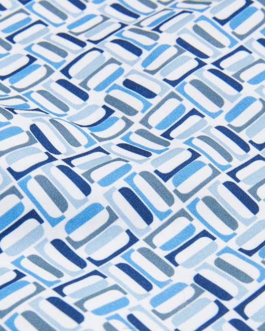 Ted Baker hombres 2ZFP1418 ropa shorts de baño con estampado geométrico de cangrejo azul