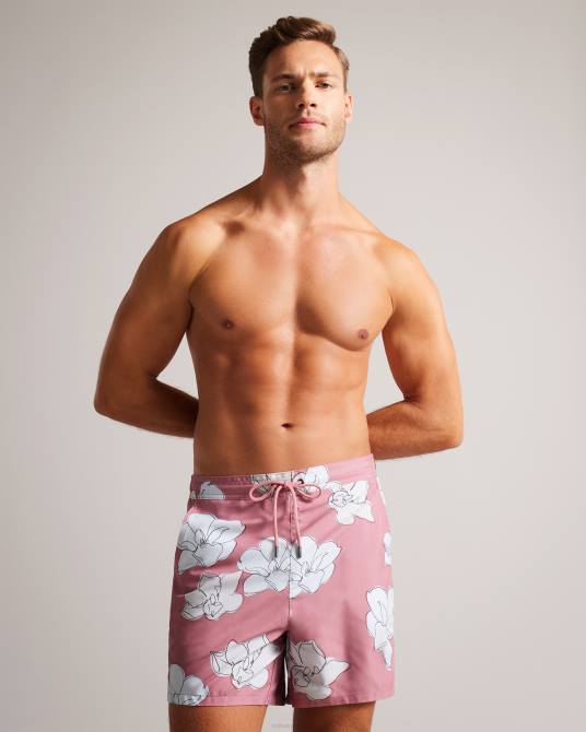 Ted Baker hombres 2ZFP1425 ropa shorts de baño ampbell con estampado floral rosa medio
