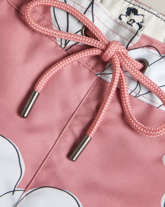 Ted Baker hombres 2ZFP1425 ropa shorts de baño ampbell con estampado floral rosa medio