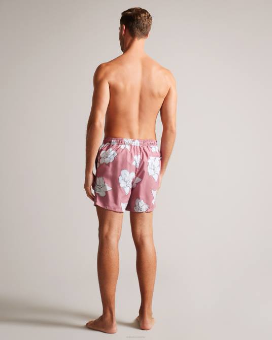 Ted Baker hombres 2ZFP1425 ropa shorts de baño ampbell con estampado floral rosa medio