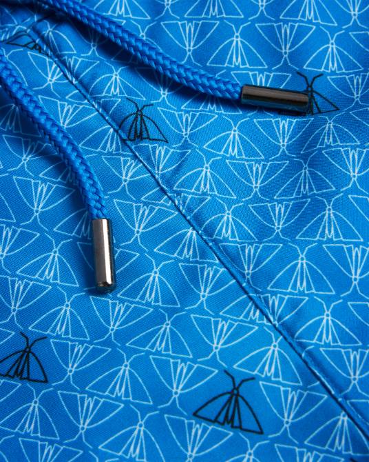 Ted Baker hombres 2ZFP1432 ropa shorts de baño con estampado de mariposas Renshaw azul
