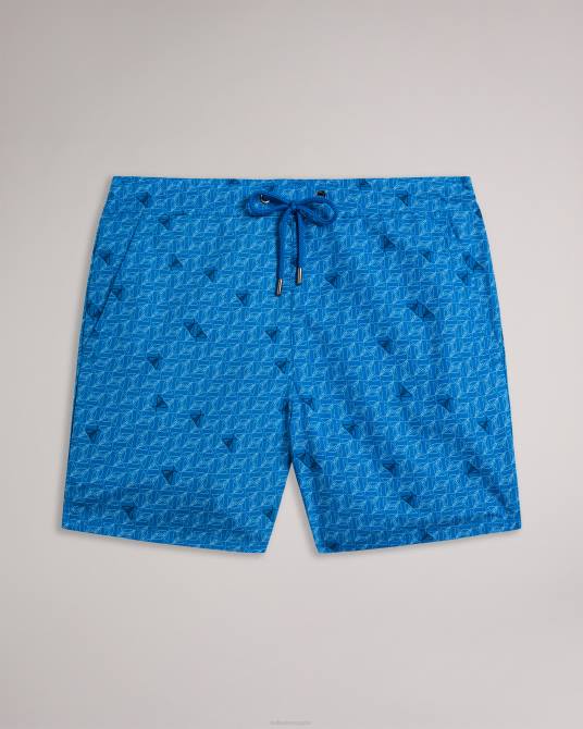 Ted Baker hombres 2ZFP1432 ropa shorts de baño con estampado de mariposas Renshaw azul