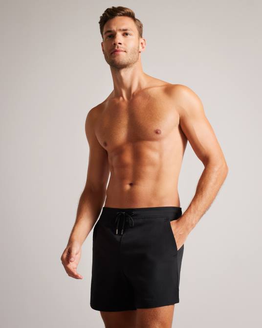 Ted Baker hombres 2ZFP1446 ropa shorts de baño colne lisos con textura negro