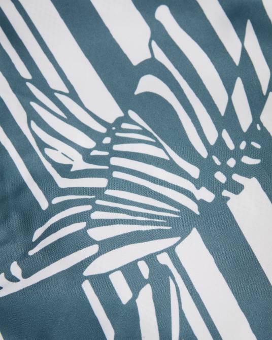 Ted Baker hombres 2ZFP1485 ropa shorts de baño con estampado de mariposas y rayas azul medio