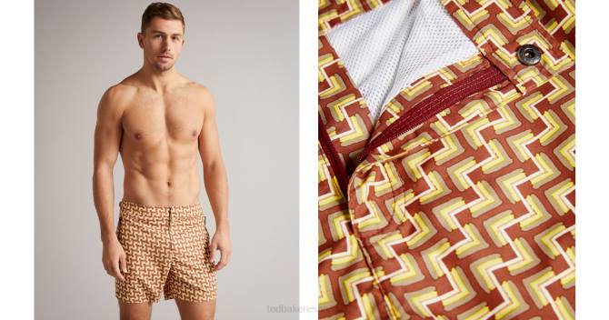 Ted Baker hombres 2ZFP1487 ropa bañador harlley geo naranja oscuro