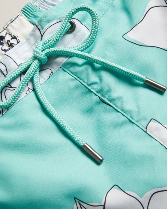 Ted Baker hombres 2ZFP1492 ropa shorts de baño ampbell con estampado floral menta