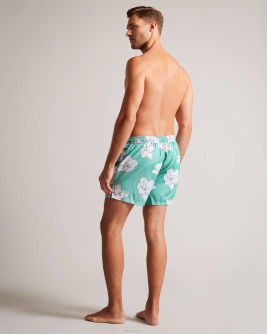 Ted Baker hombres 2ZFP1492 ropa shorts de baño ampbell con estampado floral menta