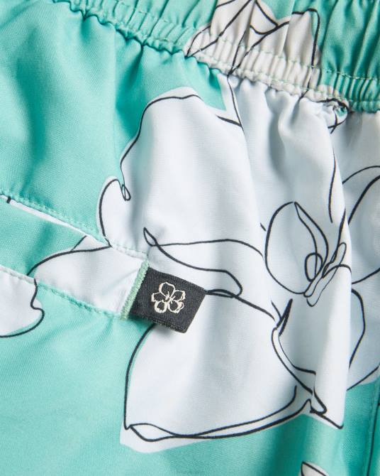Ted Baker hombres 2ZFP1492 ropa shorts de baño ampbell con estampado floral menta