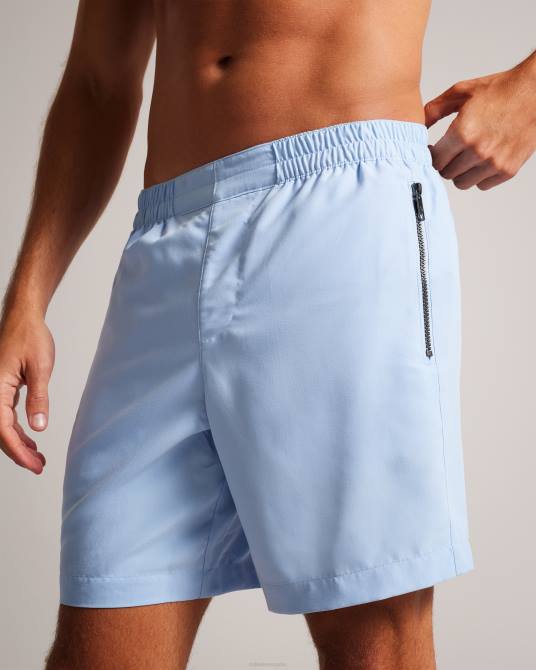 Ted Baker hombres 2ZFP1498 ropa shorts de baño lisos Nairdal azul claro
