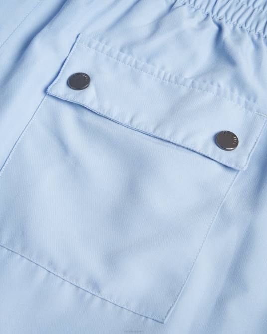 Ted Baker hombres 2ZFP1498 ropa shorts de baño lisos Nairdal azul claro