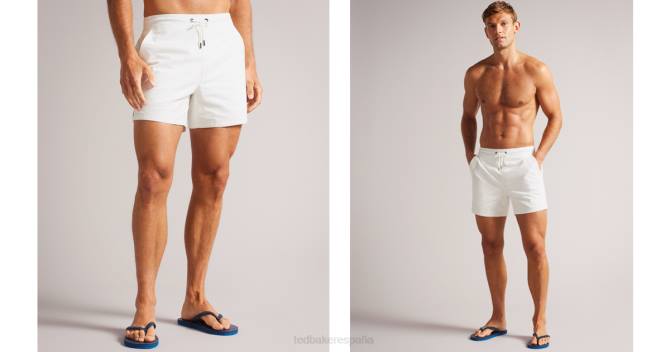 Ted Baker hombres 2ZFP1510 ropa shorts de baño colne lisos con textura blanco
