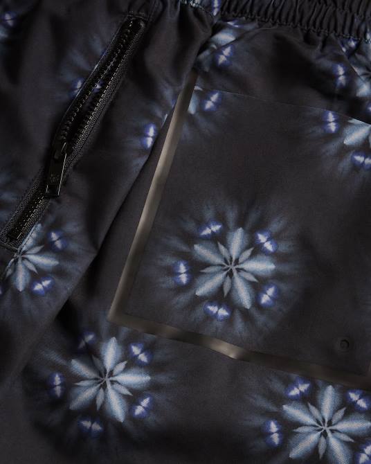 Ted Baker hombres 2ZFP1546 ropa shorts de baño con estampado circular negro