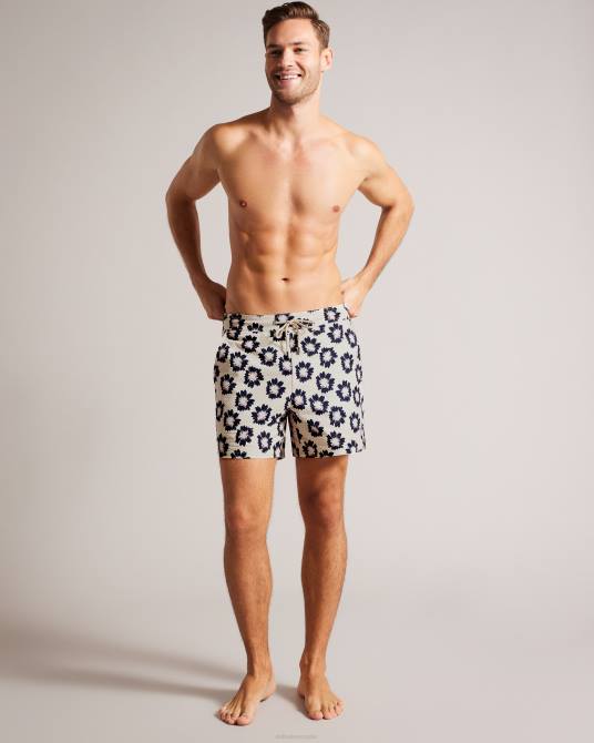 Ted Baker hombres 2ZFP1553 ropa shorts de baño wiklie con estampado floral piedra