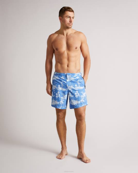 Ted Baker hombres 2ZFP1665 ropa shorts de baño con estampado holoway azul