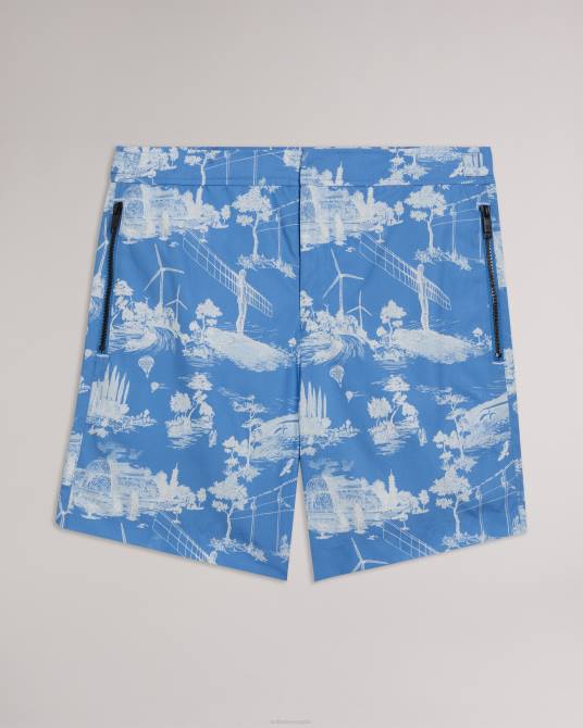 Ted Baker hombres 2ZFP1665 ropa shorts de baño con estampado holoway azul