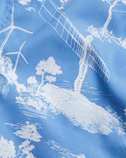 Ted Baker hombres 2ZFP1665 ropa shorts de baño con estampado holoway azul