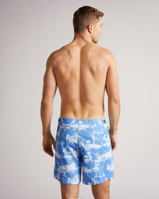 Ted Baker hombres 2ZFP1665 ropa shorts de baño con estampado holoway azul
