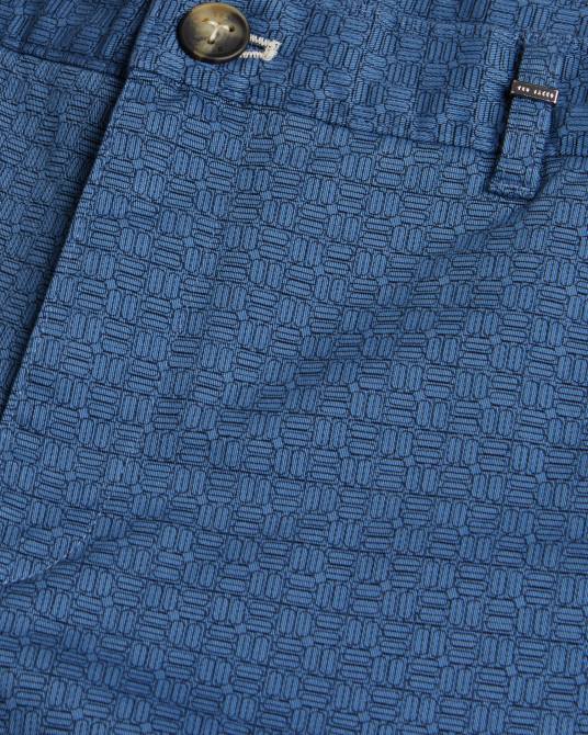 Ted Baker hombres 2ZFP1442 ropa pantalones cortos geométricos de ajuste regular gomer Armada