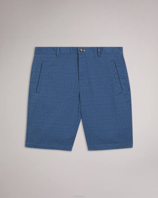 Ted Baker hombres 2ZFP1442 ropa pantalones cortos geométricos de ajuste regular gomer Armada