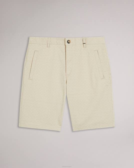 Ted Baker hombres 2ZFP1452 ropa pantalones cortos geométricos de ajuste regular gomer natural