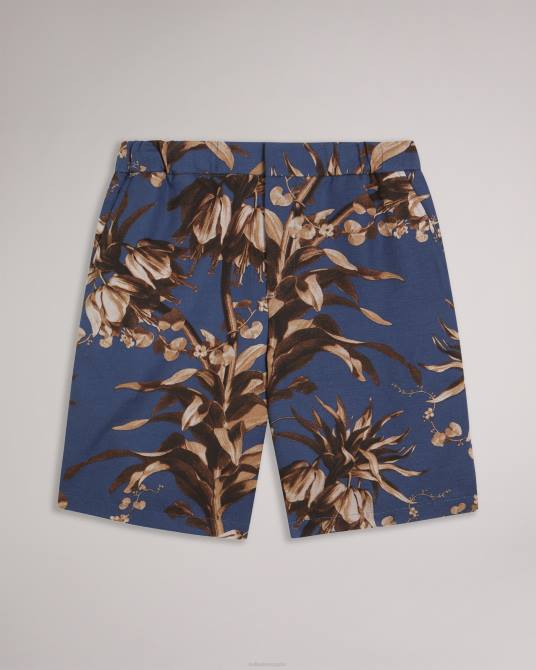 Ted Baker hombres 2ZFP1457 ropa pantalones cortos con estampado botánico canriya Armada