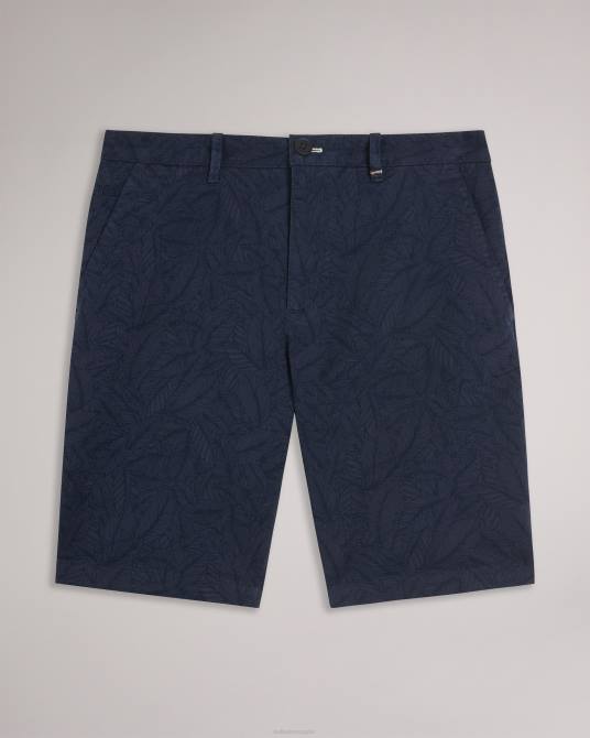 Ted Baker hombres 2ZFP1507 ropa pantalones cortos con estampado de hojas pinna Armada