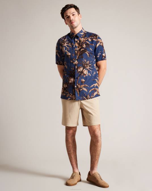 Ted Baker hombres 2ZFP1522 ropa shorts creswel de algodón elástico natural