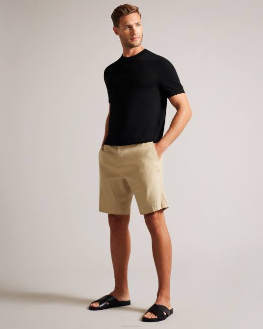 Ted Baker hombres 2ZFP1541 ropa shorts leder de mezcla de lino con medio elástico piedra