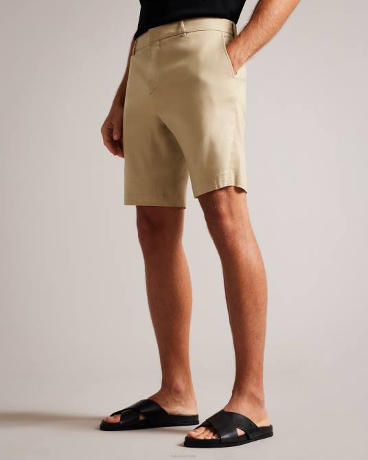 Ted Baker hombres 2ZFP1541 ropa shorts leder de mezcla de lino con medio elástico piedra