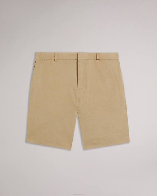 Ted Baker hombres 2ZFP1541 ropa shorts leder de mezcla de lino con medio elástico piedra