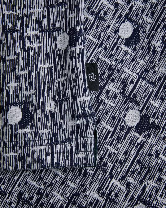 Ted Baker hombres 2ZFP1224 ropa polo coreo de punto geométrico Azul marino