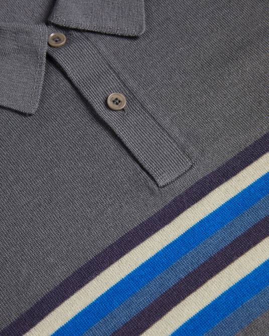 Ted Baker hombres 2ZFP1254 ropa polo de lana a rayas pital azul medio