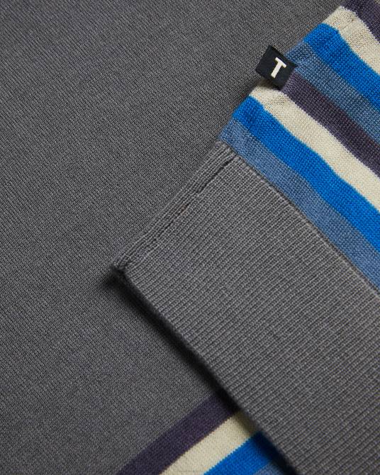 Ted Baker hombres 2ZFP1254 ropa polo de lana a rayas pital azul medio