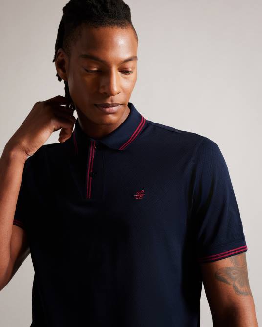 Ted Baker hombres 2ZFP1313 ropa Polo de punto con monograma y rombos de Dynam Armada