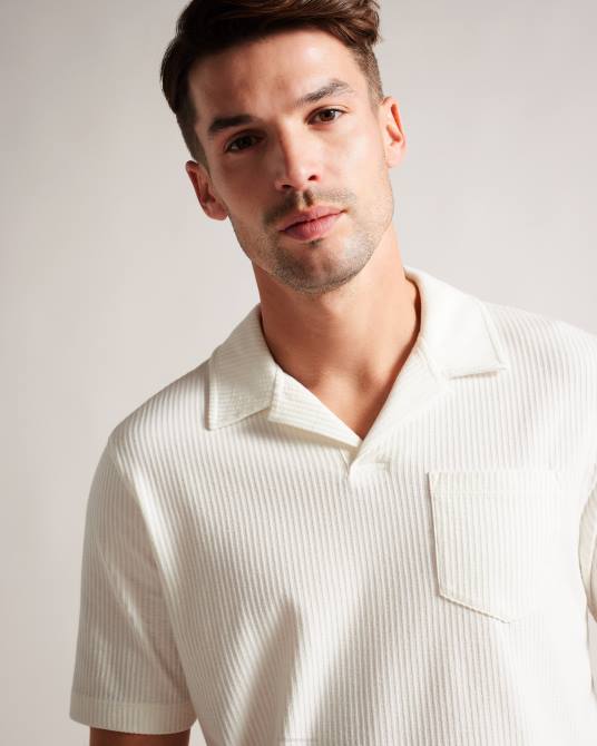 Ted Baker hombres 2ZFP1393 ropa polo arkes de corte regular blanco