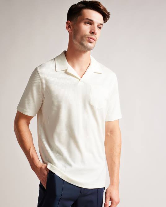 Ted Baker hombres 2ZFP1393 ropa polo arkes de corte regular blanco