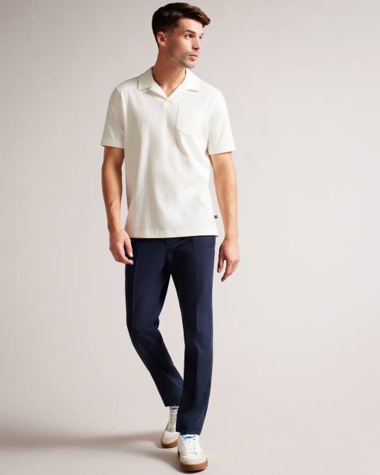 Ted Baker hombres 2ZFP1393 ropa polo arkes de corte regular blanco