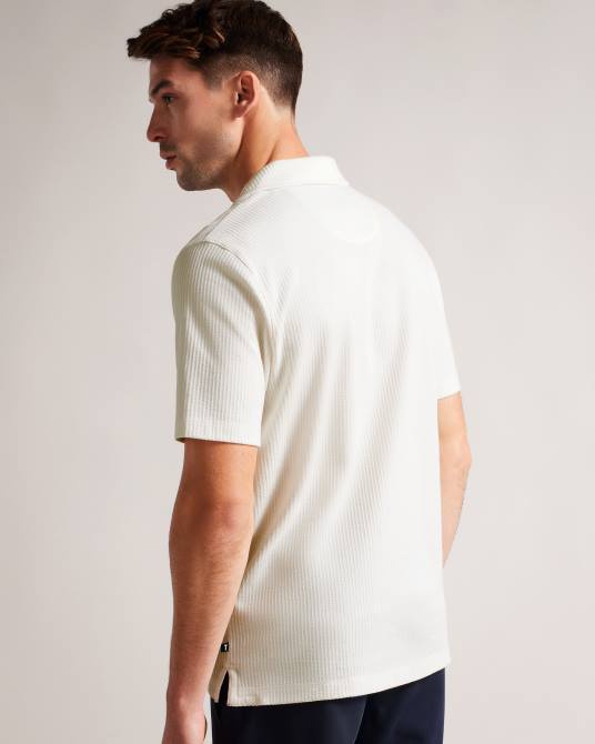 Ted Baker hombres 2ZFP1393 ropa polo arkes de corte regular blanco