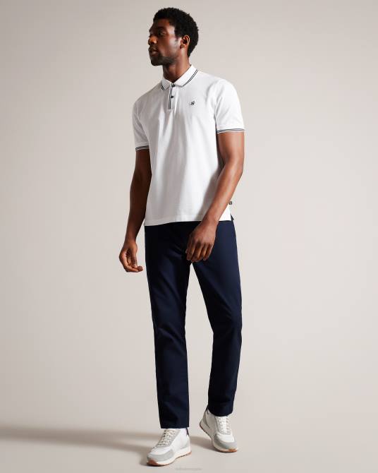 Ted Baker hombres 2ZFP1460 ropa Polo de punto con monograma y rombos de Dynam blanco