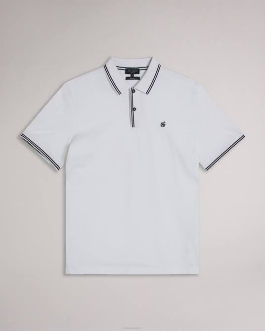 Ted Baker hombres 2ZFP1460 ropa Polo de punto con monograma y rombos de Dynam blanco