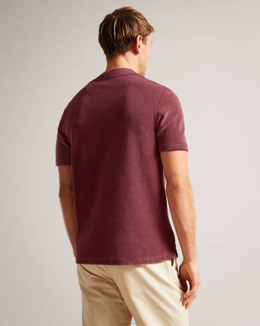 Ted Baker hombres 2ZFP1494 ropa Polo de rizo con cuello de solapas de sndbank rosa medio