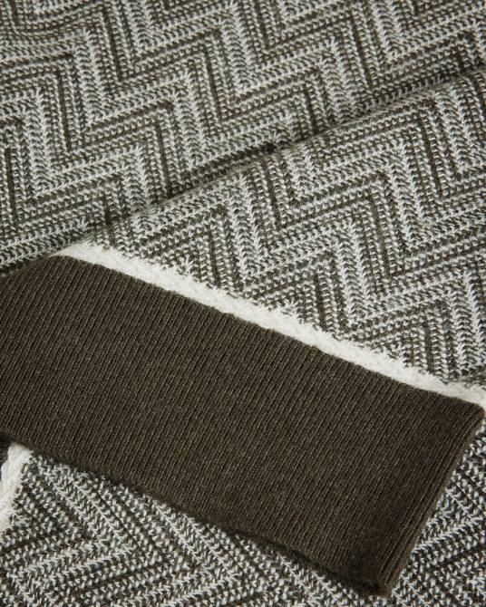 Ted Baker hombres 2ZFP1528 ropa Polo de punto en zigzag de Waldun verde oscuro