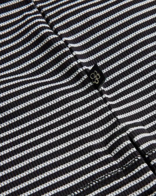 Ted Baker hombres 2ZFP1534 ropa Polo a rayas con cuello mao de Garnerr negro