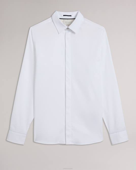 Ted Baker hombres 2ZFP1237 ropa camisa manga larga witono blanco