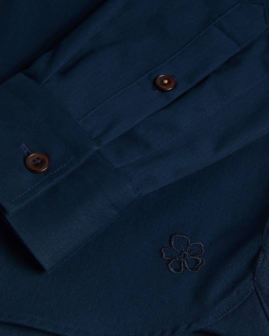 Ted Baker hombres 2ZFP1242 ropa sobrecamisa de sarga cepillada de manga larga almur Armada