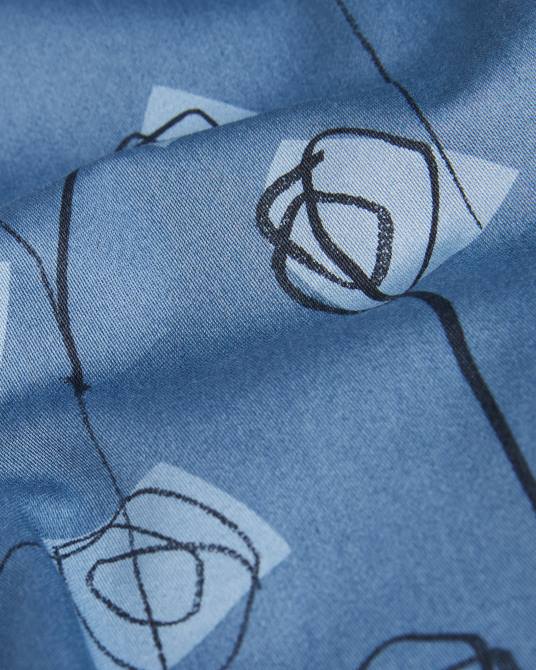 Ted Baker hombres 2ZFP1243 ropa camisa frith de manga larga con estampado de flores azul medio