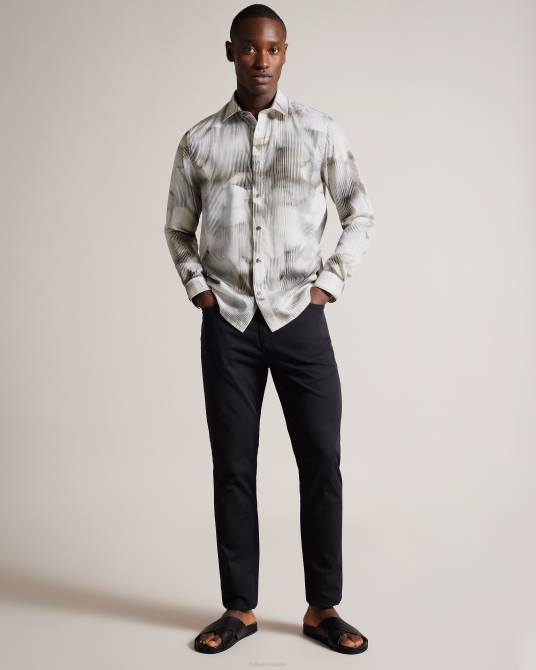 Ted Baker hombres 2ZFP1303 ropa camisa galmoy de manga larga con estampado floral multicolor
